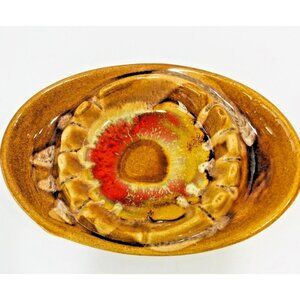 VTG Abstract CALIF USA 115 Ashtray Trinket Dish Lava Ceramic Retro Pottery